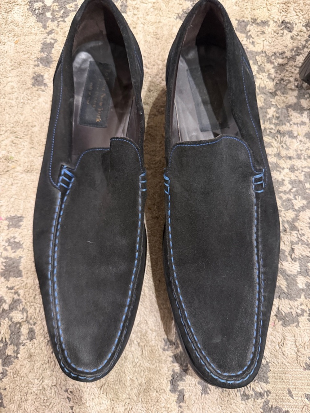 Men’s navy suede loafers sz 12